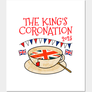 The Kings Coronation 2023 Tea UK Flag Posters and Art